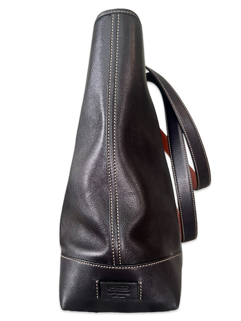 Vintage Coach Hamptons Leather Gallery Tote Bag in Black and Brown - Picture 8 of 11